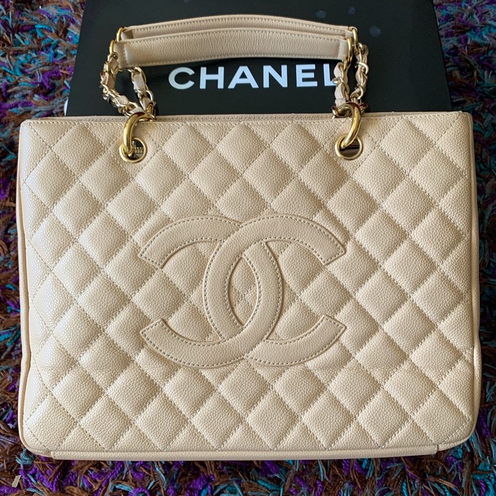 Authentic Chanel Caviar Leather Tote